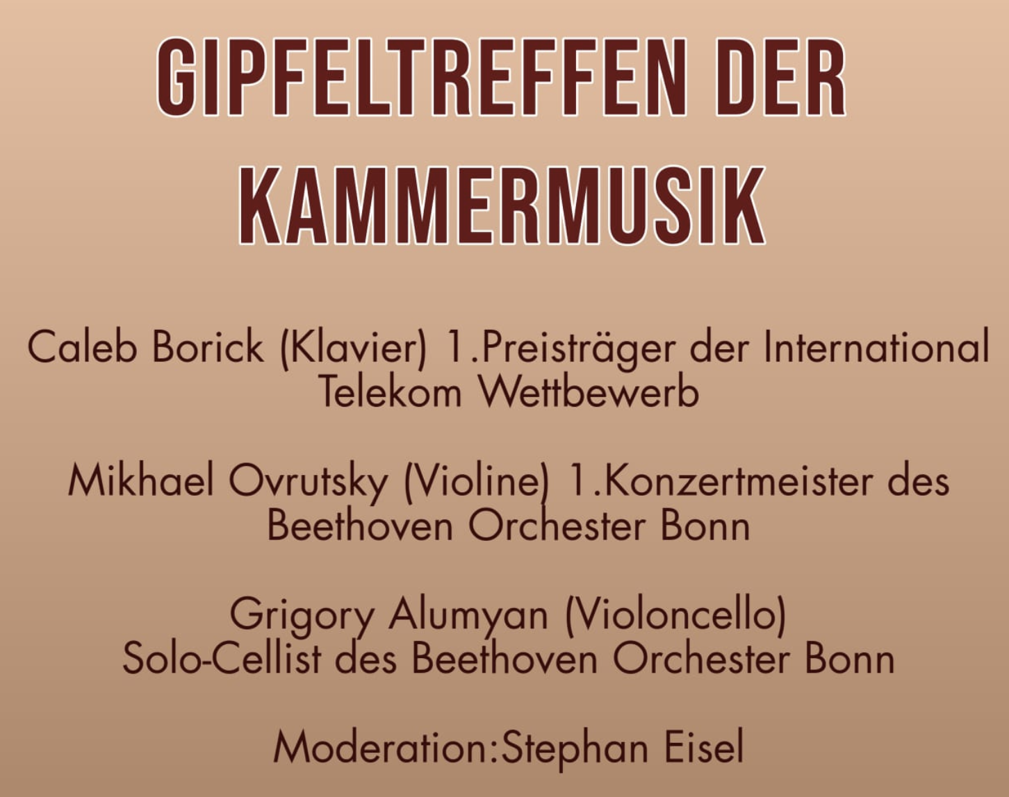 Am 5. Oktober findet mit dem Gipfeltreffen der Kammermusik