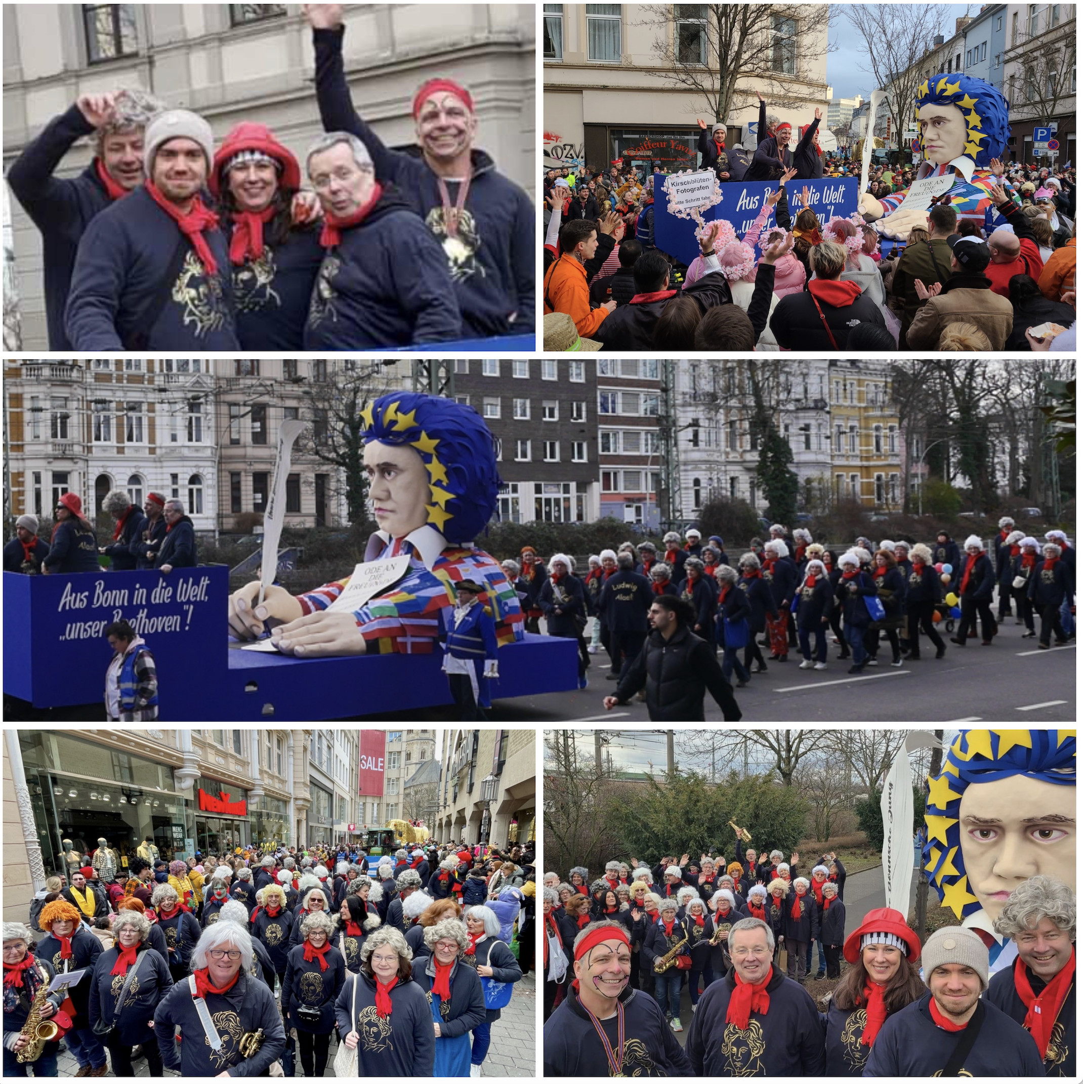 Die Beethoven-Gruppe beim Rosenmontagszug 2024